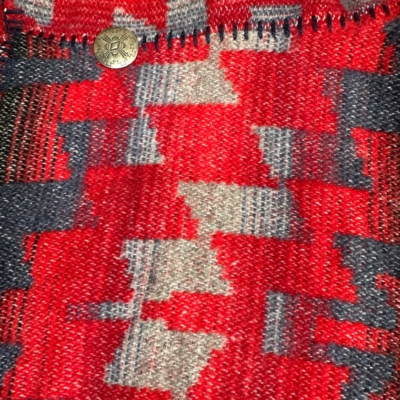 VTG Rhonda Stark Western Indian Blanket Jacket Womens Concho Flounce Aztec Wool - Picture 6 of 12